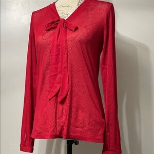 The Limited Vibrant Red Blouse with Bow Detail